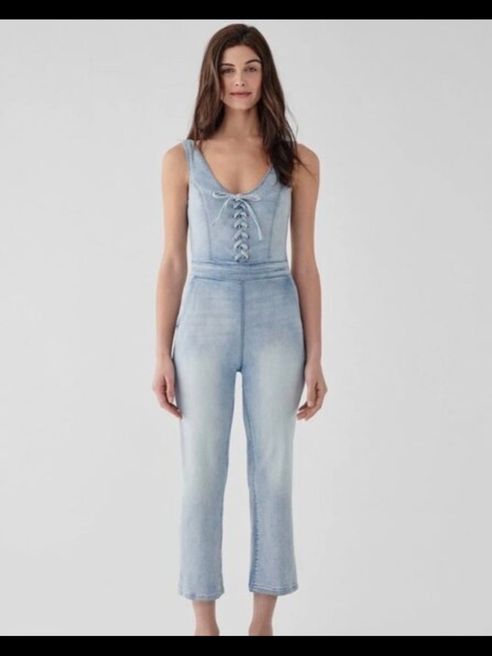 DL1961 Light Blue Lace-Up Denim Overalls